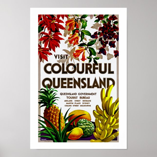 Affiches Visitez le Coloré Queensland (Devant)