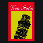 Affiches Viva Italia Leaning Tower of Pisa Travel Pop Art<br><div class="desc">Vintage Travel Photography Digital Artworks - Pop Art Style Old Photo of Tower of Pisa. European  Mediterranean Cities Tourictic Images & Pictures.</div>