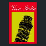 Affiches Viva Italia Leaning Tower of Pisa Travel Pop Art<br><div class="desc">Vintage Travel Photography Digital Artworks - Pop Art Style Old Photo of Tower of Pisa. European  Mediterranean Cities Tourictic Images & Pictures.</div>