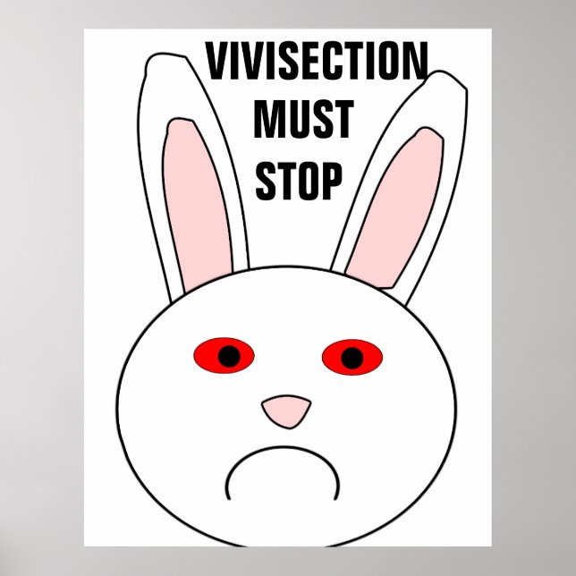 Affiches Vivisection doit arrêter l'affiche (Devant)
