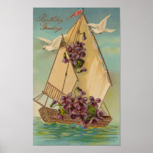 Affiches Voeux d'anniversaire vintages