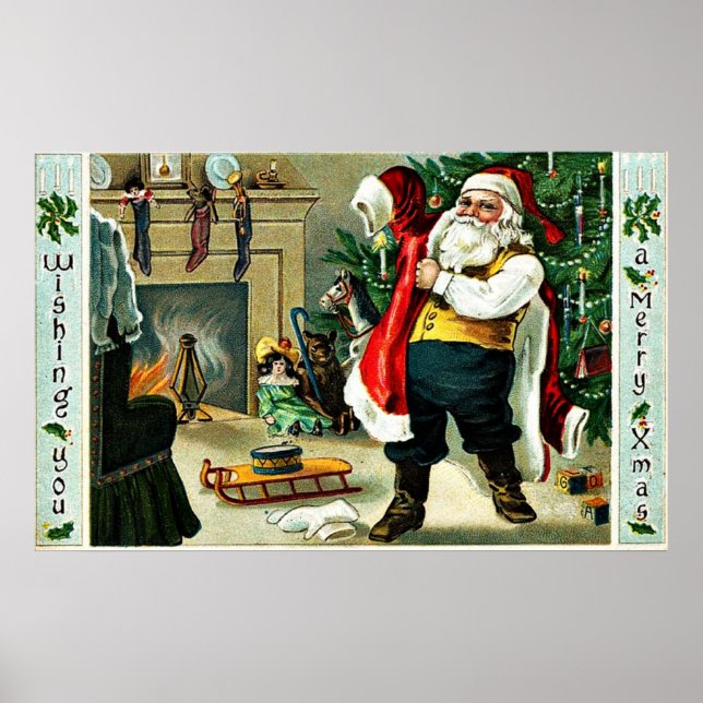 Affiches Voeux de Noël Vintage (Devant)