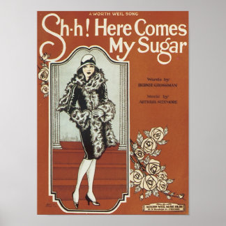 Affiches Voici ma couverture Vintage de livre à sucre Come'
