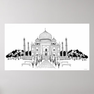 Affiches Voie par le Taj Mahal