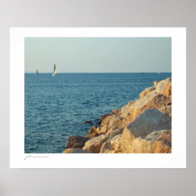 Affiches Voile d'été sur la baie (Devant)