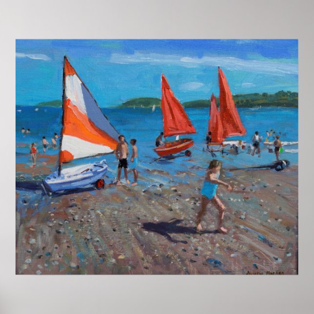 Affiches Voiles rouges et blanches Abersoch (Devant)