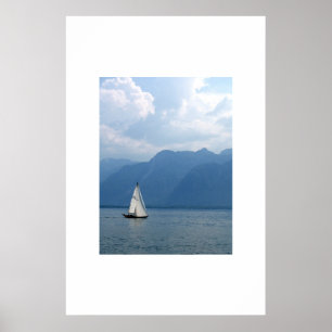 Affiches Voilier, Lac Léman, Suisse