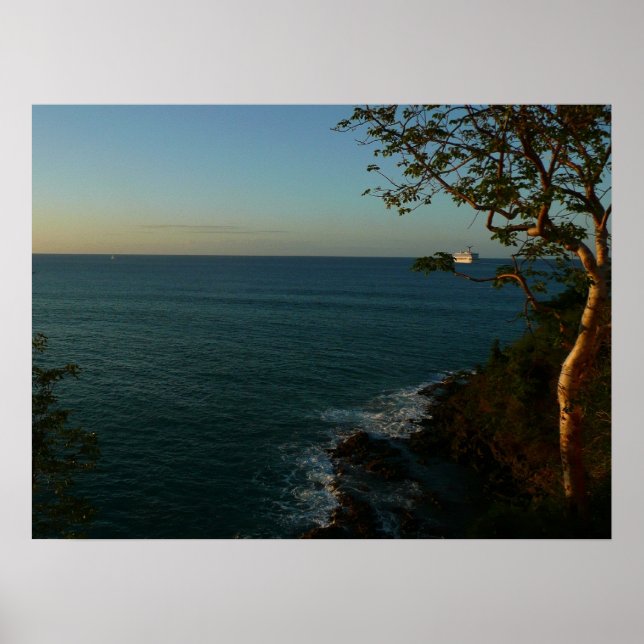 Affiches Voilier vers Sunset II Tropical Seascape (Devant)