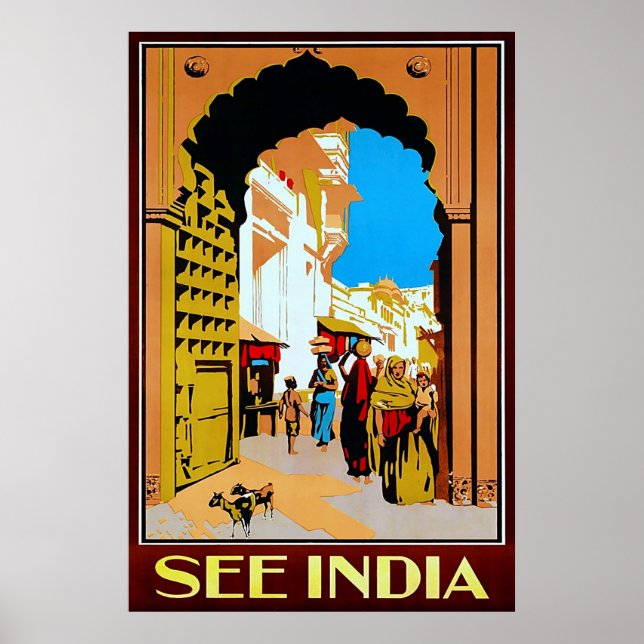 Affiches Voir Inde ~ Vintage voyage (Devant)