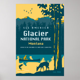 Affiches Voir l'affiche de voyage de l'America - Glacier Na