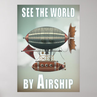 Affiches Voir le monde par avion | Steampunk Travel