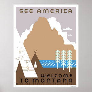 Affiches Voir Montana & America 1938 WPA