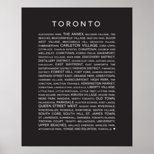 Affiches Voisinages de l'affiche de Toronto - noire et