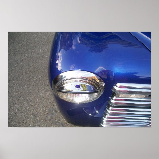 Affiches Voiture classique bleue (Devant)