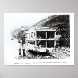 Affiches Voiture d'ambulance sur un des chemins de fer