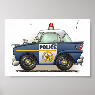 Affiches Voiture de cannette de fil de Crusier de police de