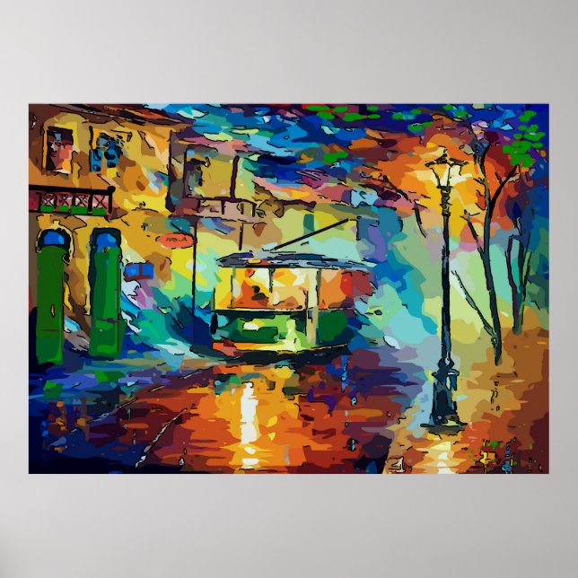 Affiches Voiture de flux Abstraite (Devant)