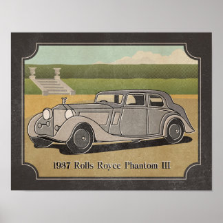 Affiches Voiture Vintage Silver Grey 1937
