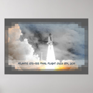 Affiches Vol Dernier Atlantis Space Shuttle STS-135
