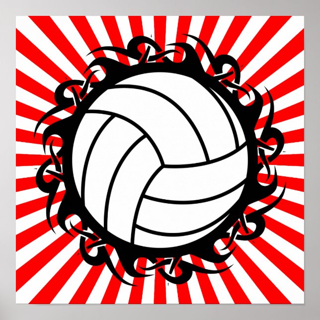 Affiches volley-ball tribal (Devant)