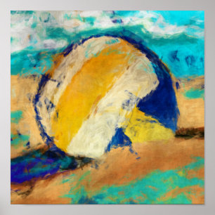 Affiches Volleyball de plage abstrait