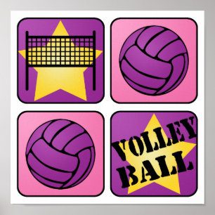 Affiches Volleyball rose