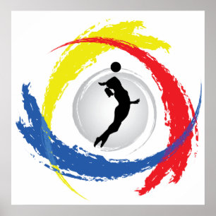 Affiches Volleyball Tricolor Emblem (Female)
