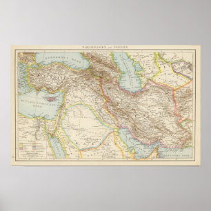 Affiches Vorderasien, Persien - Asie mineure et carte de