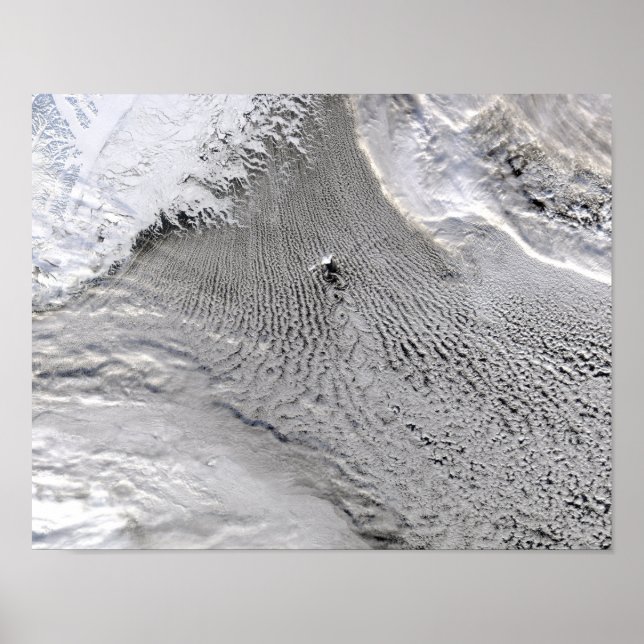 Affiches Vortices nuageuses au large de l'île Jan Mayen (Devant)