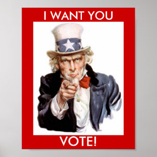 AFFICHES VOTE POSTER, ONCLE SAM