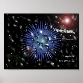 Affiches Votre Cerveau Souhaite Qu'Il Était Dans Mon Monde 
