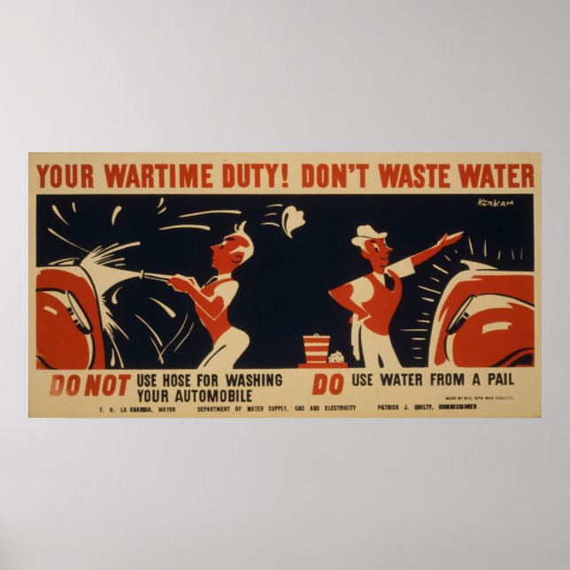 Affiches Votre devoir de guerre ! Ne pas gaspiller l'eau Vi (Devant)