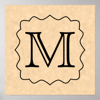 Affiches Votre Lettre. Monogramme personnalisé. Noir et par