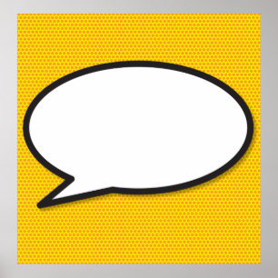 Affiches Votre message bulle de discours Fun Retro bande de