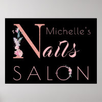 Votre nom clous salon parties scintillant florale