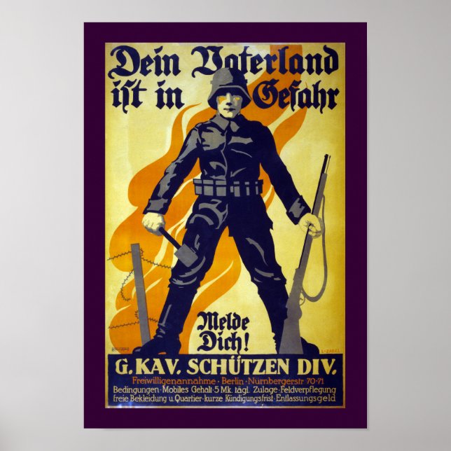 Affiches Votre patrie est en danger (frontière) (Devant)