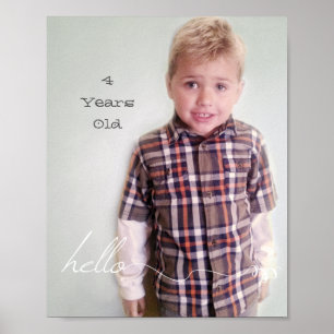 Affiches Votre personnalisation de 8 po x 10 po Bonjour et 