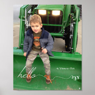 Affiches Votre personnalisation de 8 po x 10 po Bonjour et 
