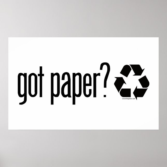 Affiches vous avez du papier ? Panneau de recyclage (Devant)