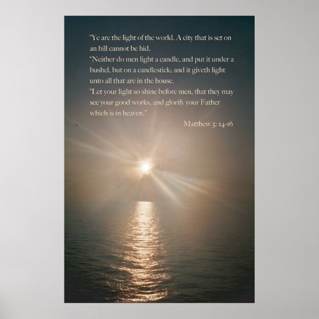 Affiches Vous êtes la lumière du monde (Devant)