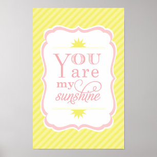 Affiches Vous Êtes Mon Sunshine Jaune Blush Baby Girl Nurse