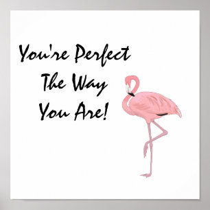 Affiches Vous êtes une affirmation d'acceptation de flamant