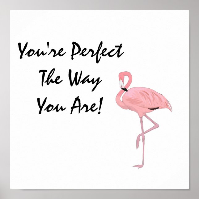 Affiches Vous êtes une affirmation d'acceptation de flamant (Devant)