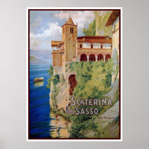 Affiches Voyage italien des années 1920 de lac de couvent
