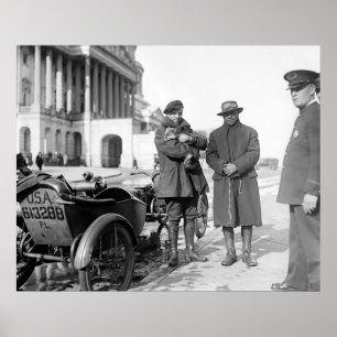 Affiches Voyage par la route 1918 de moto