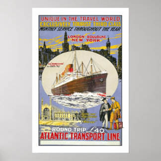 Affiches Voyage Vintage, Atlantic Transport Line