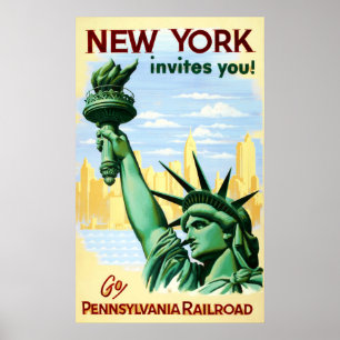 Affiches Voyage vintage de New York City de chemin de fer