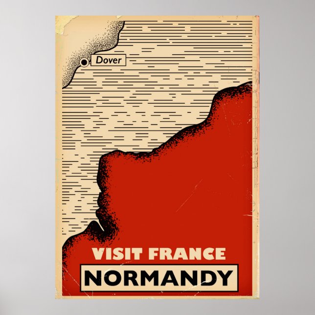 Affiches Voyage Vintage En Normandie, France (Devant)