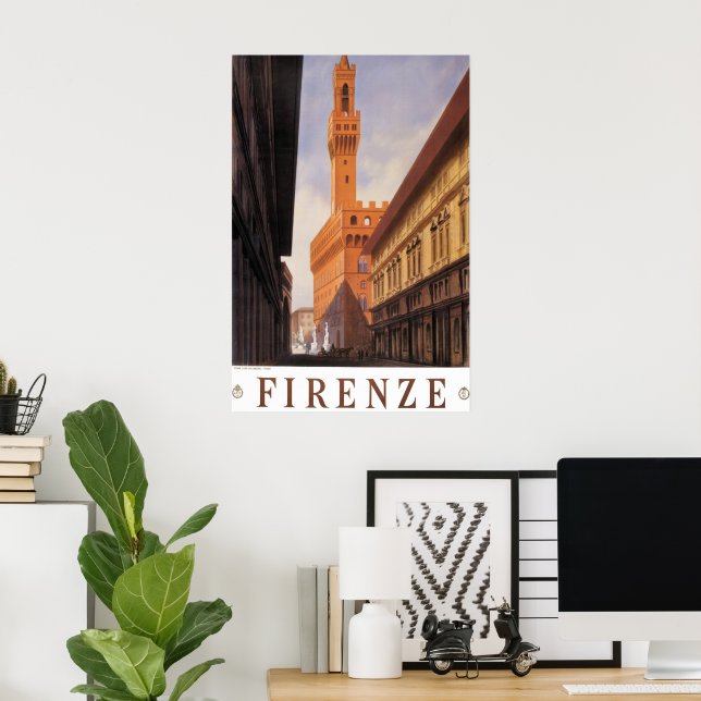 Affiches Voyage Vintage, Firenze, Florence, Palazzo Vecchio (Bureau à domicile)