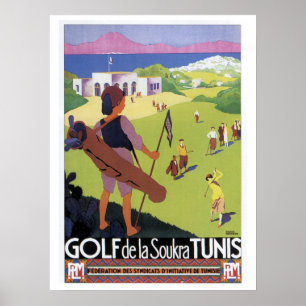 Affiches Voyage vintage Golf de La Soukra Tunis